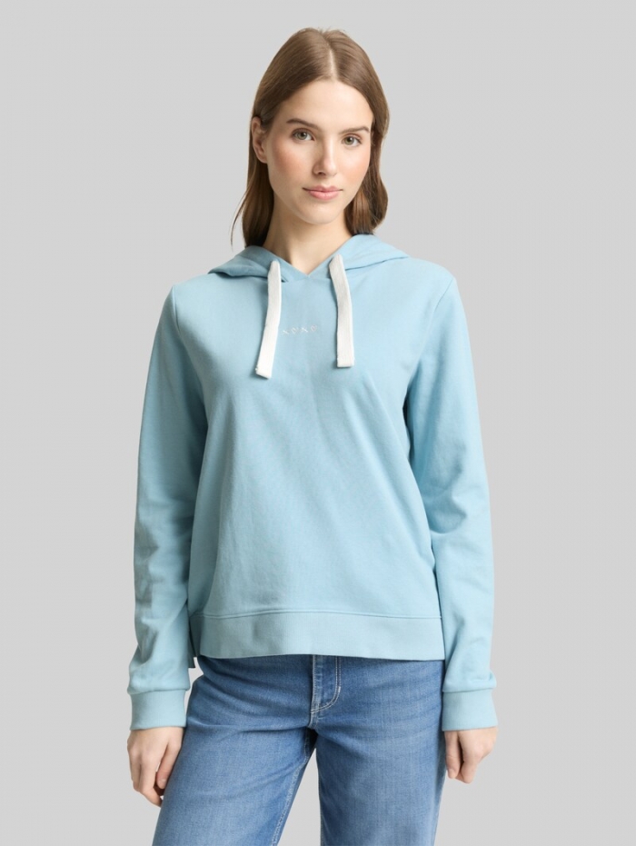 Tom Tailor Hoodie Sweatshirt mit Stickerei - Calm Cloud Blue Tom Tailor Hoodie Sweatshirt mit Stickerei - Calm Cloud Blue