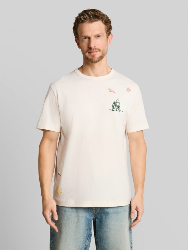 Tom Tailor T-Shirt mit Stickereien - Gardenia White Tom Tailor T-Shirt mit Stickereien - Gardenia White