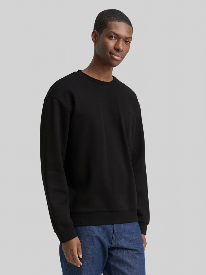 Tom Tailor Sweatshirt mit Logo-Badge - Black Tom Tailor Sweatshirt mit Logo-Badge - Black