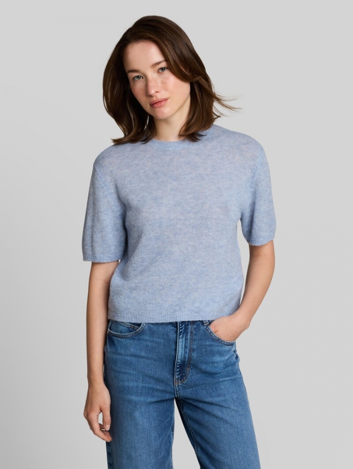 Tom Tailor Lightweight Strickpullover mit Alpaka-Anteil - Foggy Sky Blue Melange Tom Tailor Lightweight Strickpullover mit Alpaka-Anteil - Foggy Sky Blue Melange