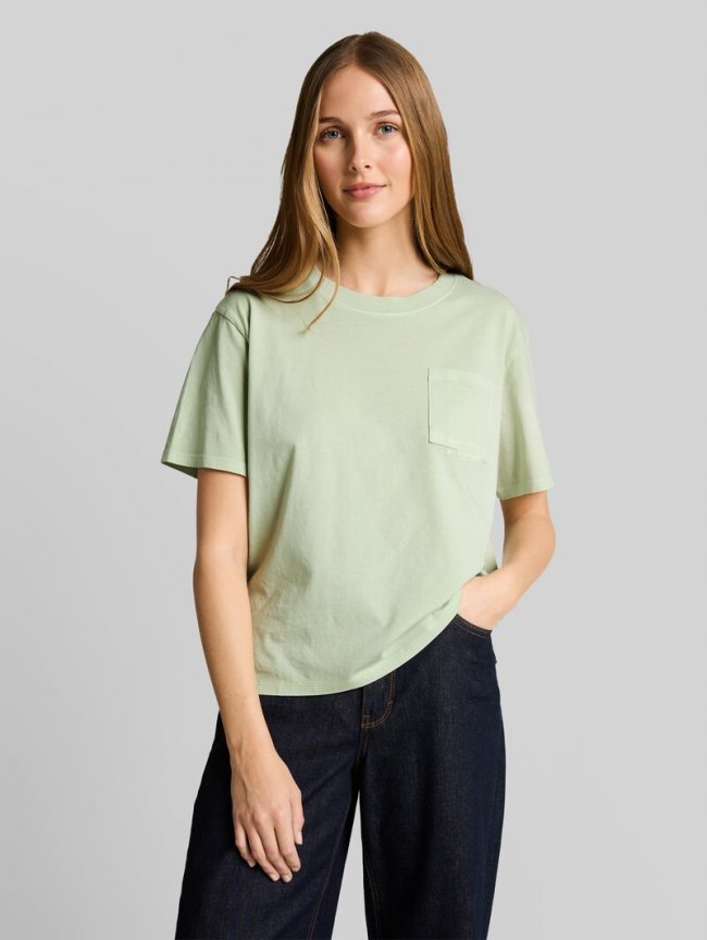 Tom Tailor Boxy Fit T-Shirt mit Brusttasche - Light Matcha Green Tom Tailor Boxy Fit T-Shirt mit Brusttasche - Light Matcha Green
