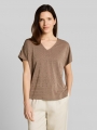Tom Tailor Loose Fit Ajour T-Shirt - Taupe Grey Tom Tailor Loose Fit Ajour T-Shirt - Taupe Grey