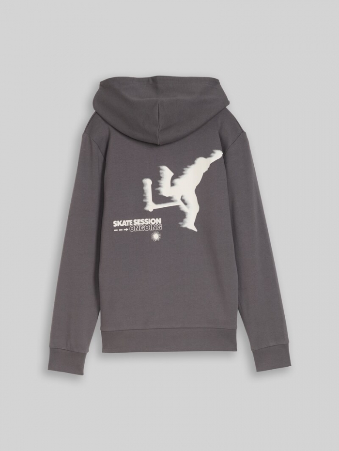 Tom Tailor Hoodie Sweatshirt mit Rückenprint - Dark Urban Grey Tom Tailor Hoodie Sweatshirt mit Rückenprint - Dark Urban Grey