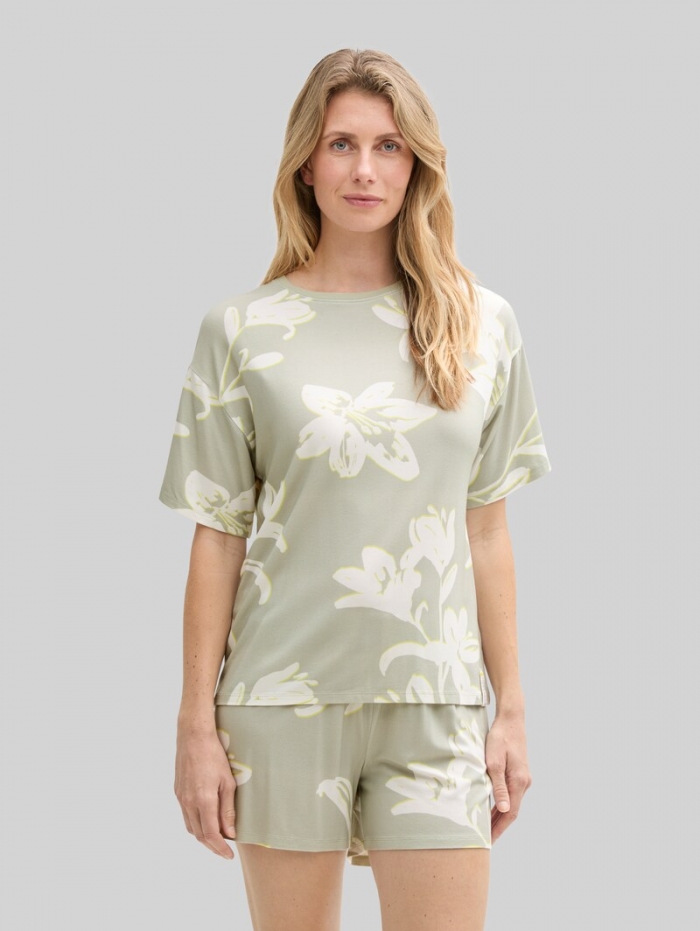 Tom Tailor Pyjama-Set mit Allover-Print - Grün-hell-allover Tom Tailor Pyjama-Set mit Allover-Print - Grün-hell-allover