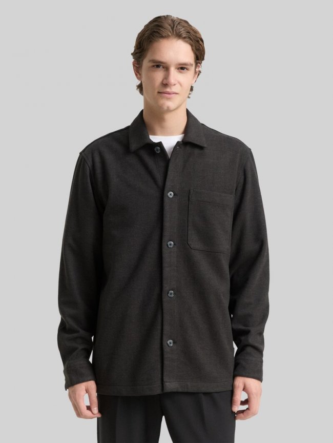 Tom Tailor Overshirt mit Brusttasche - Black Twill Tom Tailor Overshirt mit Brusttasche - Black Twill