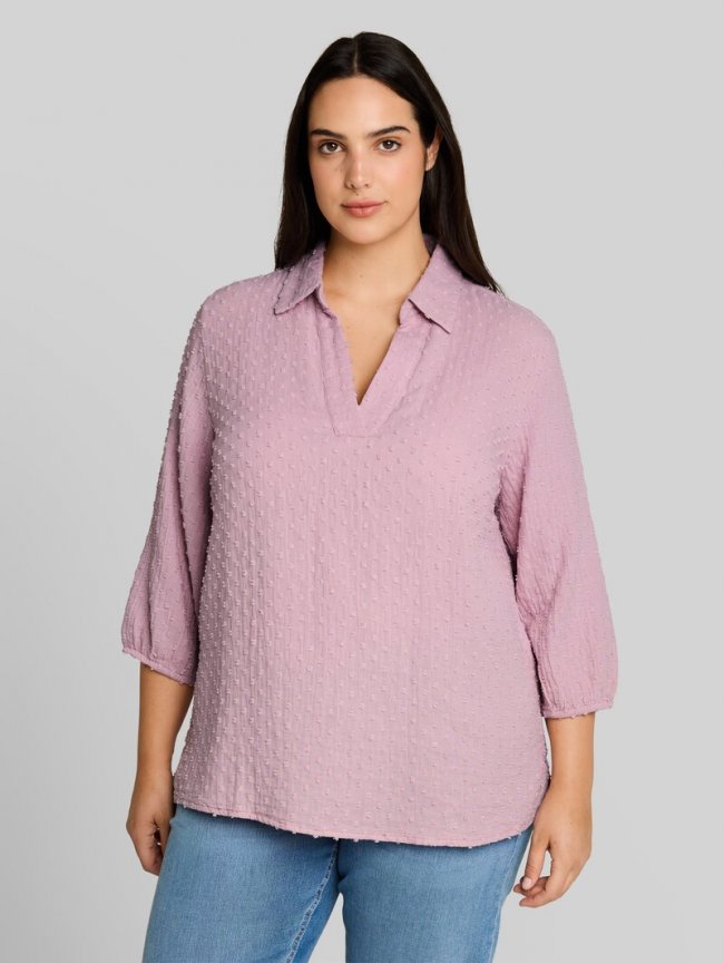 Tom Tailor Plus Size - Bluse aus Baumwolle - Light Elderberry Tom Tailor Plus Size - Bluse aus Baumwolle - Light Elderberry