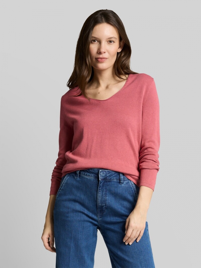 Tom Tailor Pullover mit V-Ausschnitt - Cozy Pink Tom Tailor Pullover mit V-Ausschnitt - Cozy Pink