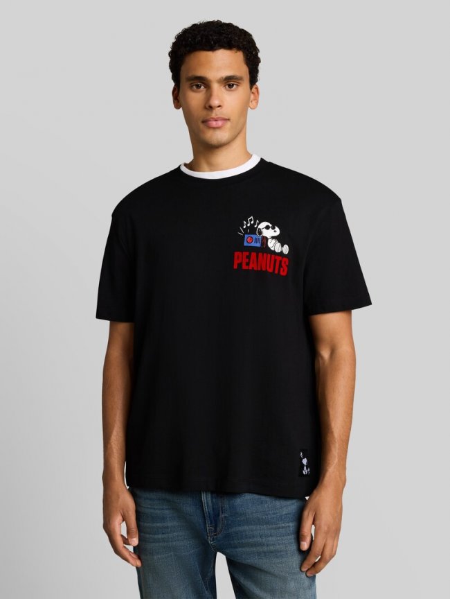 Tom Tailor Relaxed Fit T-Shirt mit Snoopy-Print - Black Tom Tailor Relaxed Fit T-Shirt mit Snoopy-Print - Black