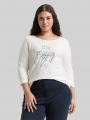 Tom Tailor Plus Size - Langarmshirt mit Print - Soft Clear White Tom Tailor Plus Size - Langarmshirt mit Print - Soft Clear White