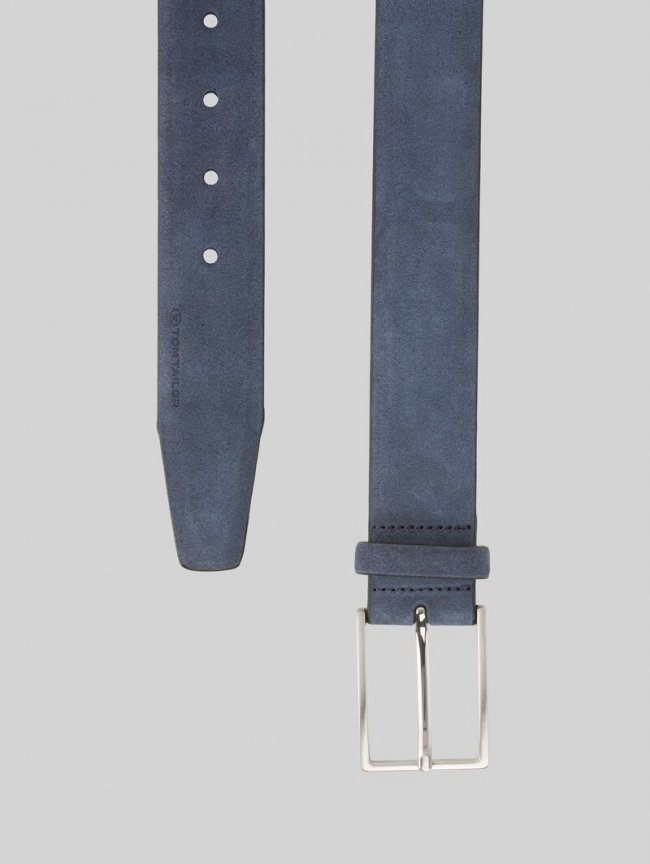 Tom Tailor TTLOGAN Velourledergürtel mit eckiger Dornschließe - Navy Uni Tom Tailor TTLOGAN Velourledergürtel mit eckiger Dornschließe - Navy Uni