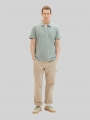 Tom Tailor Piqué Poloshirt mit Logo-Stickerei - Iced Grey Mint Tom Tailor Piqué Poloshirt mit Logo-Stickerei - Iced Grey Mint