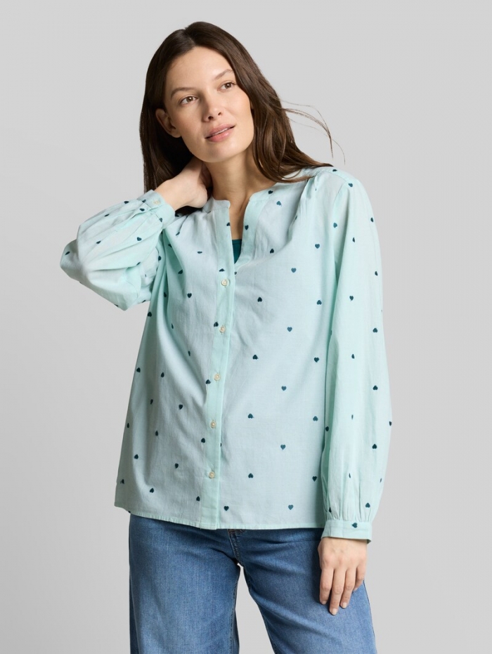 Tom Tailor Bluse mit Herz-Stickerei - Blue Haze Heart Design Tom Tailor Bluse mit Herz-Stickerei - Blue Haze Heart Design