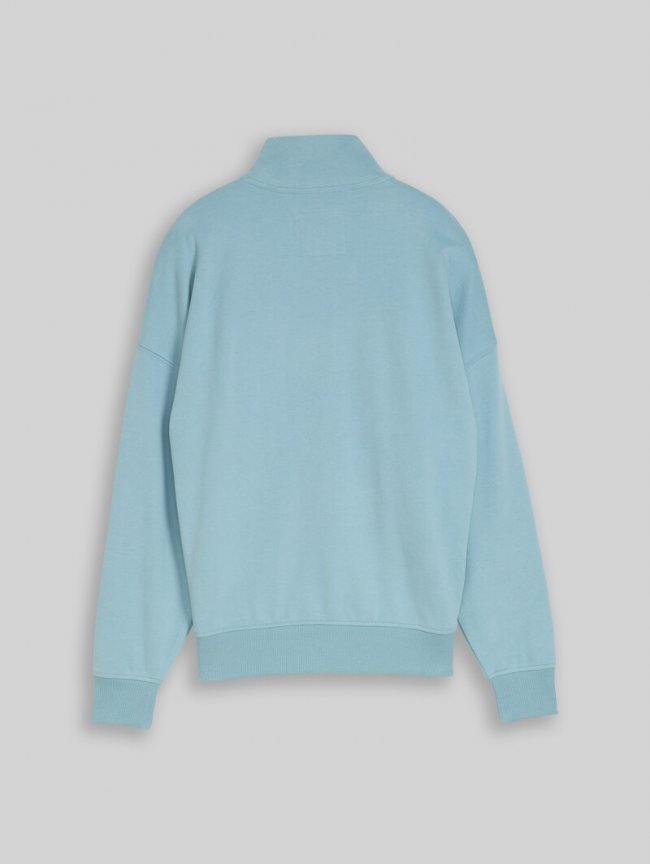 Tom Tailor Oversize Troyer Sweatshirt - Light Teal Tom Tailor Oversize Troyer Sweatshirt - Light Teal