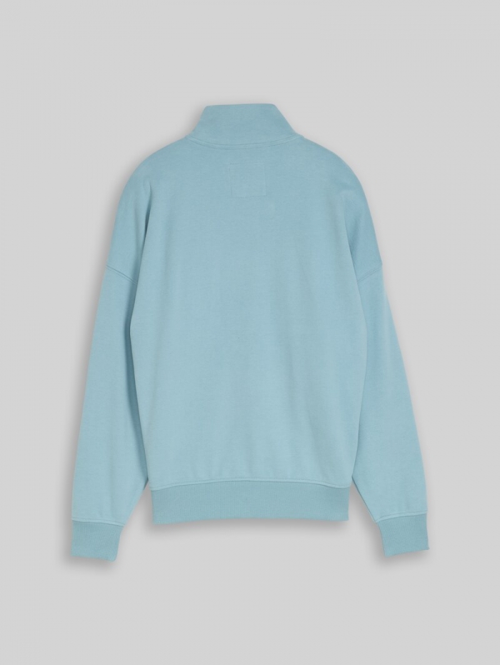 Tom Tailor Oversize Troyer Sweatshirt - Light Teal