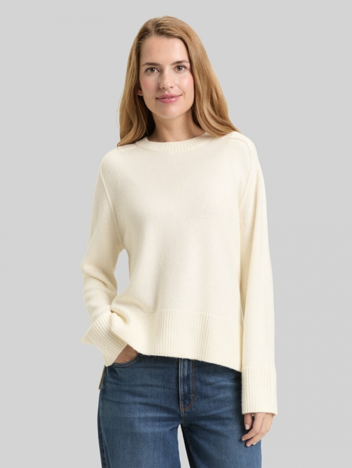 Tom Tailor Loose Fit Strickpullover - Whisper White Tom Tailor Loose Fit Strickpullover - Whisper White