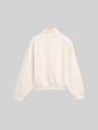 Tom Tailor Oversize Sweatjacke mit Stehkragen - Gardenia White Tom Tailor Oversize Sweatjacke mit Stehkragen - Gardenia White
