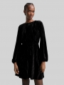 Tom Tailor Mini-Samtkleid mit Schleifen-Detail - Deep Black Tom Tailor Mini-Samtkleid mit Schleifen-Detail - Deep Black