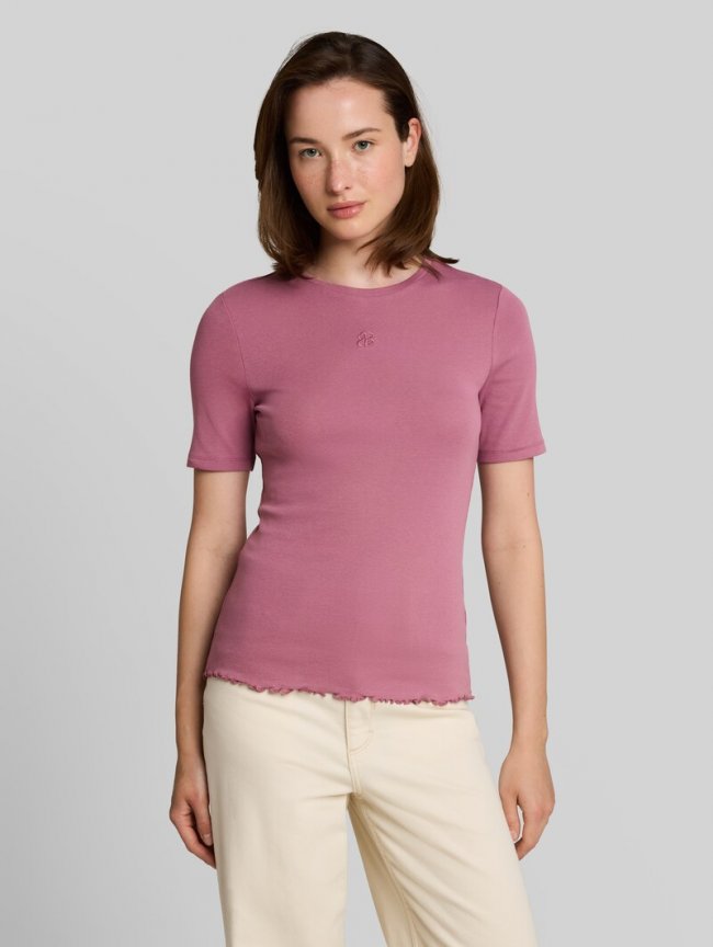 Tom Tailor Slim Fit T-Shirt mit Stickerei - Dusty Berry Tom Tailor Slim Fit T-Shirt mit Stickerei - Dusty Berry