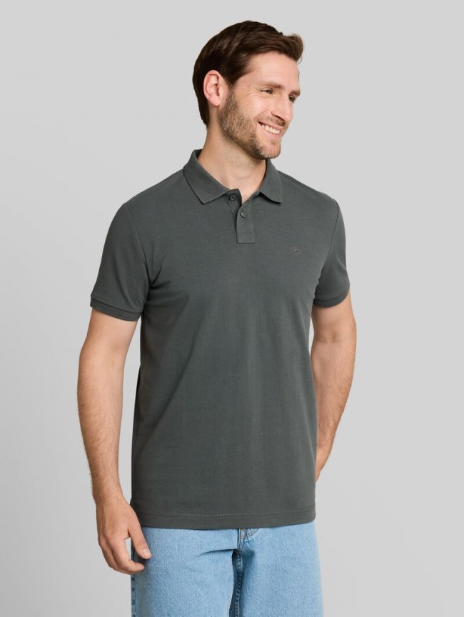 Tom Tailor Piqué Poloshirt mit Logo-Stickerei - Darkest Olive Tom Tailor Piqué Poloshirt mit Logo-Stickerei - Darkest Olive