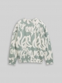 Tom Tailor Oversize Sweatshirt mit Allover-Print - Leaf Green Big Wording Design Tom Tailor Oversize Sweatshirt mit Allover-Print - Leaf Green Big Wording Design