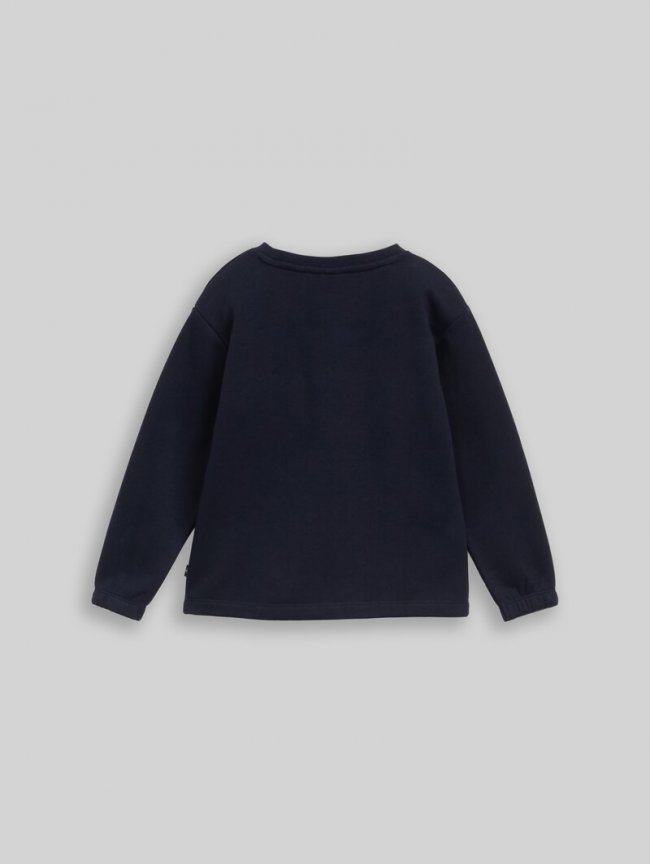 Tom Tailor Sweatshirt mit Blumenstickereien - Sky Captain Blue Tom Tailor Sweatshirt mit Blumenstickereien - Sky Captain Blue