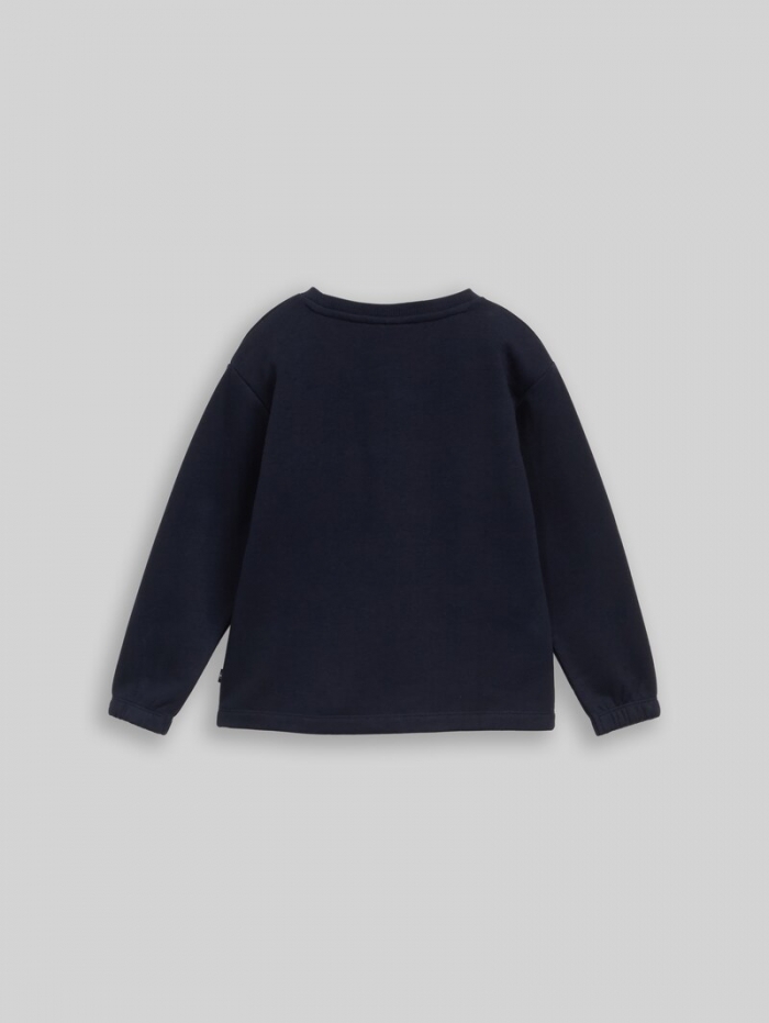 Tom Tailor Sweatshirt mit Blumenstickereien - Sky Captain Blue Tom Tailor Sweatshirt mit Blumenstickereien - Sky Captain Blue