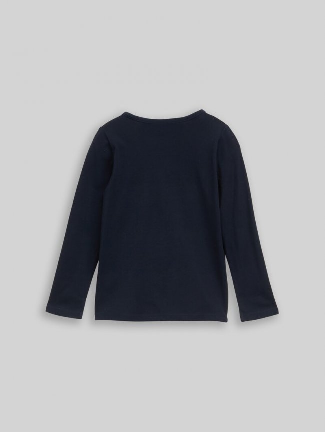 Tom Tailor Langarmshirt mit Print - Sky Captain Blue Tom Tailor Langarmshirt mit Print - Sky Captain Blue
