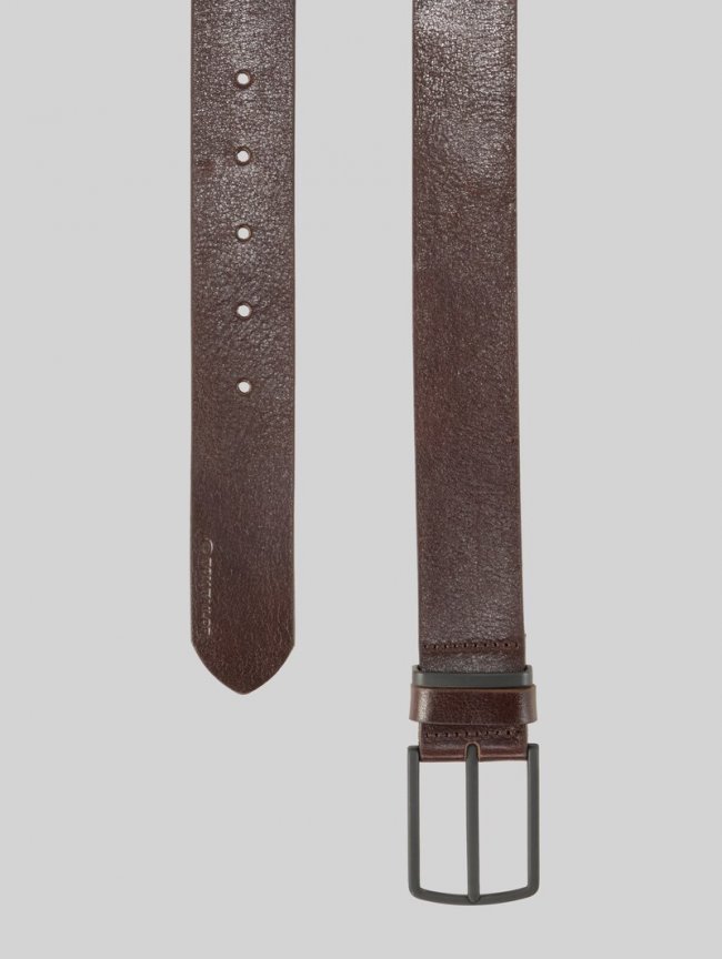 Tom Tailor TTHENRY Ledergürtel mit eckiger Dornschließe - Brown Uni Tom Tailor TTHENRY Ledergürtel mit eckiger Dornschließe - Brown Uni
