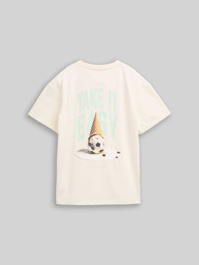 Tom Tailor T-Shirt mit Foto-Print - Wool White Tom Tailor T-Shirt mit Foto-Print - Wool White