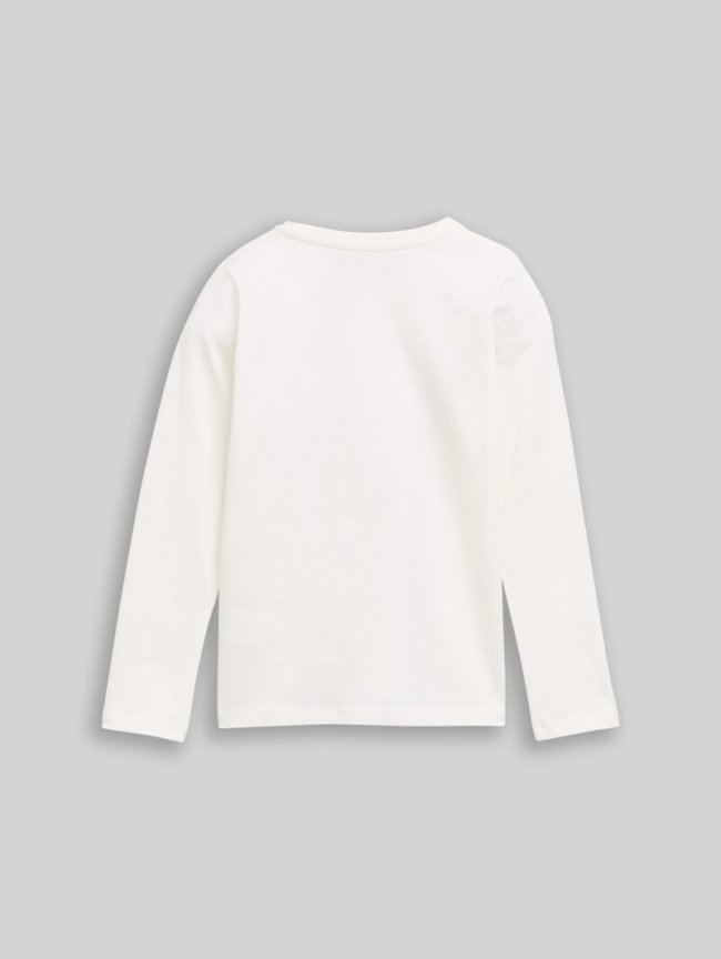 Tom Tailor Langarmshirt mit Foto-Print - Whisper White Tom Tailor Langarmshirt mit Foto-Print - Whisper White