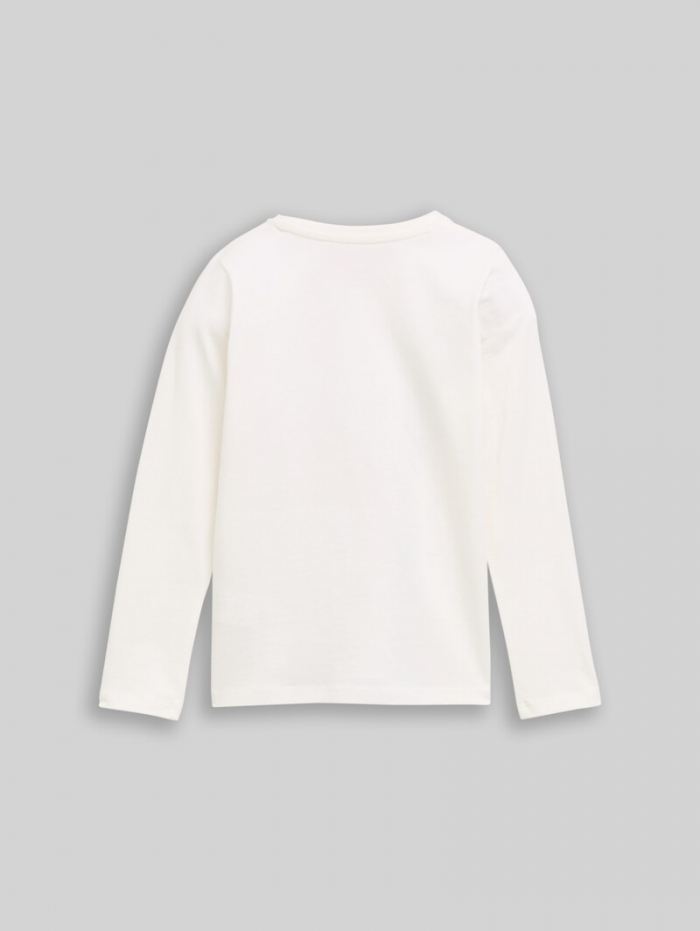 Tom Tailor Langarmshirt mit Foto-Print - Whisper White Tom Tailor Langarmshirt mit Foto-Print - Whisper White