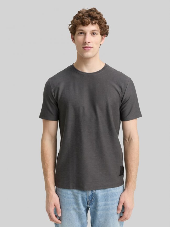 Tom Tailor T-Shirt mit Struktur - Ash Grey Tom Tailor T-Shirt mit Struktur - Ash Grey