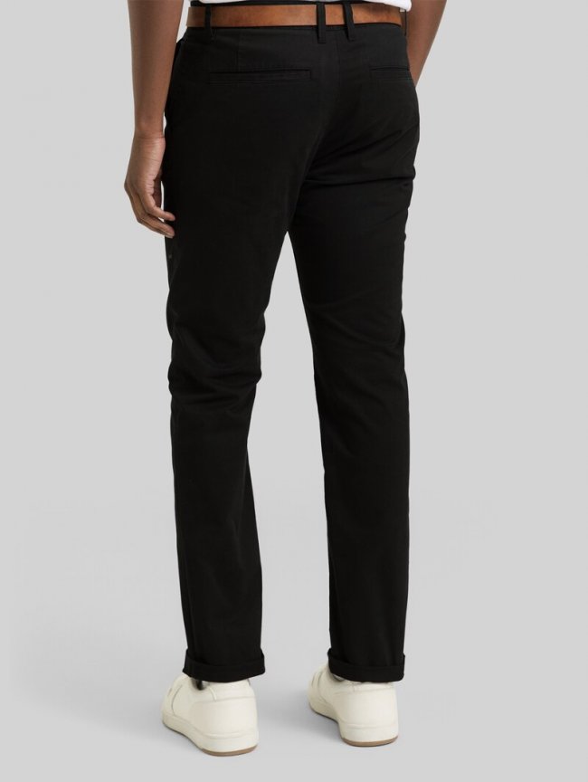 Tom Tailor Slim Chino Hose mit Gürtel - Black Tom Tailor Slim Chino Hose mit Gürtel - Black