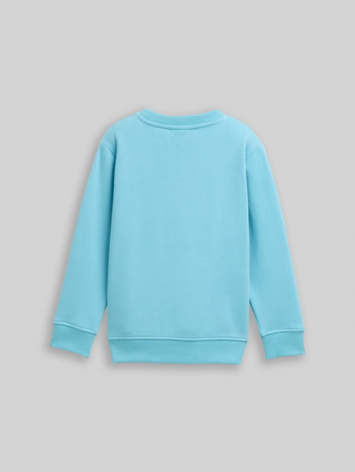 Tom Tailor Basic Sweatshirt mit Print - Elixir Blue Tom Tailor Basic Sweatshirt mit Print - Elixir Blue