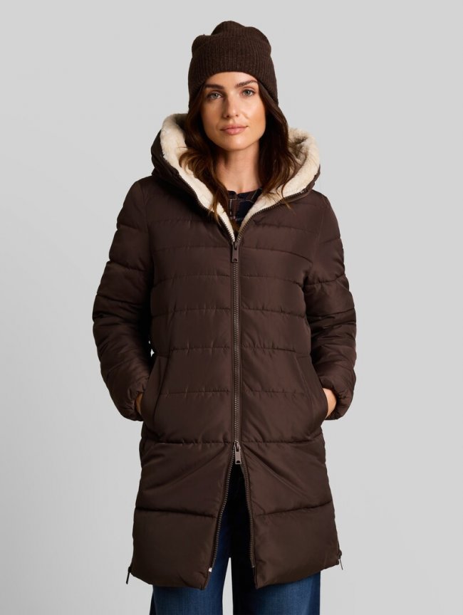 Tom Tailor Puffer-Mantel aus wasserabweisendem Material - Java Dark Brown Tom Tailor Puffer-Mantel aus wasserabweisendem Material - Java Dark Brown
