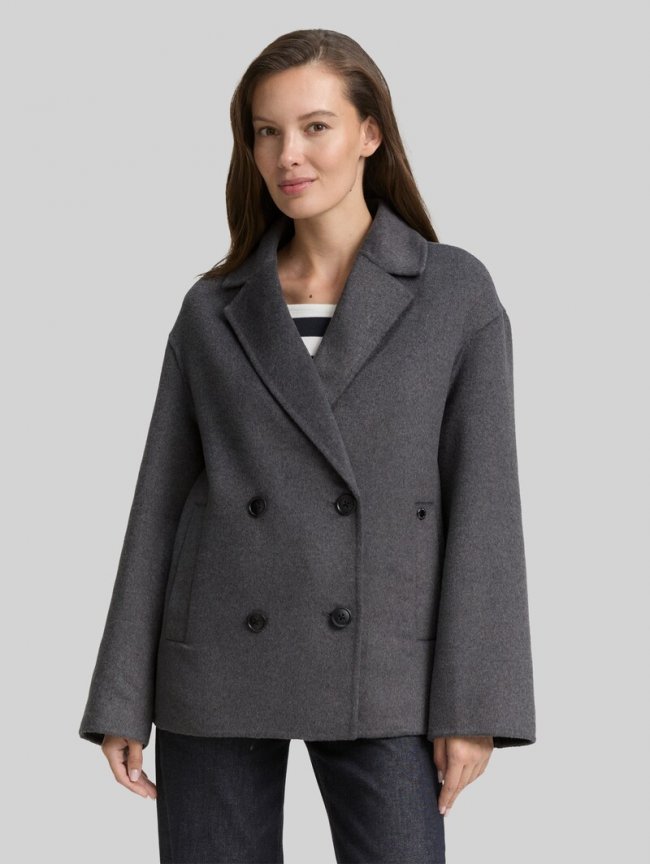 Tom Tailor Cabanjacke mit Wollanteil - Dark Anthra Melange Tom Tailor Cabanjacke mit Wollanteil - Dark Anthra Melange