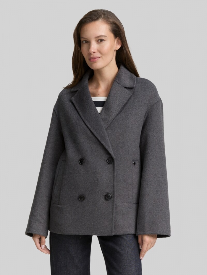 Tom Tailor Cabanjacke mit Wollanteil - Dark Anthra Melange Tom Tailor Cabanjacke mit Wollanteil - Dark Anthra Melange