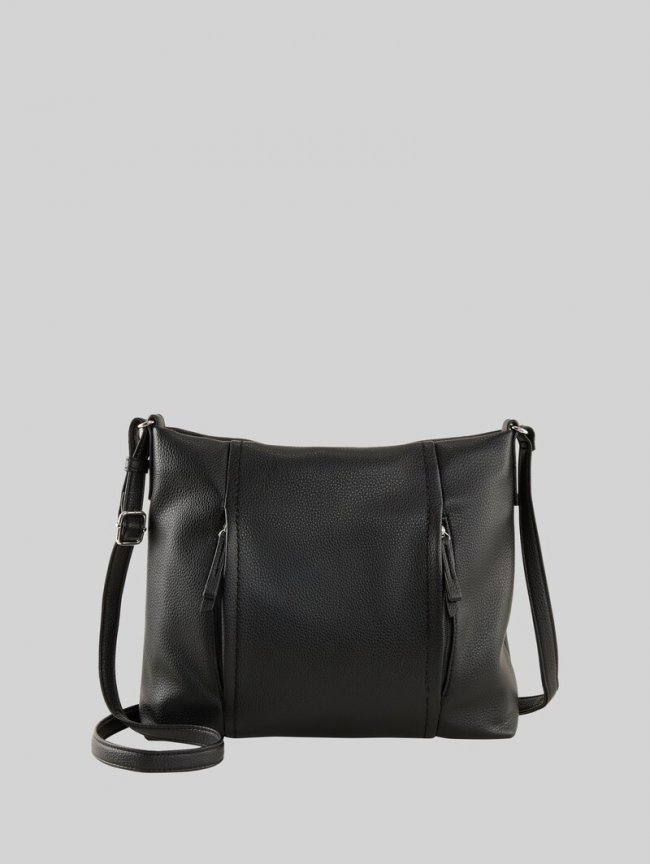 Tom Tailor TTBECA M Beuteltasche mit Reißverschluss-Details - Schwarz / Black Tom Tailor TTBECA M Beuteltasche mit Reißverschluss-Details - Schwarz / Black