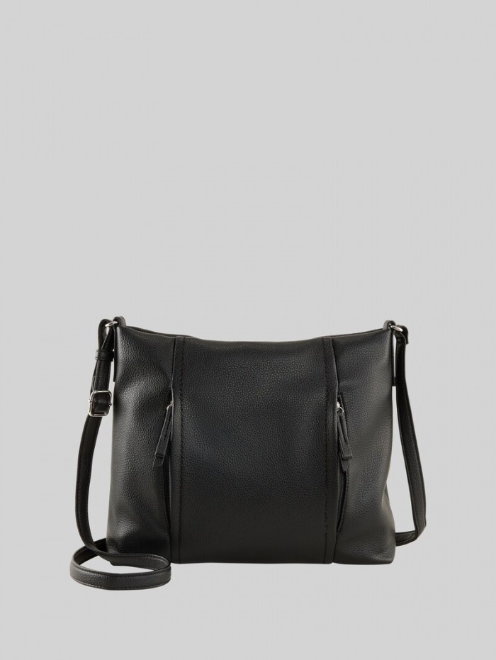 Tom Tailor TTBECA M Beuteltasche mit Reißverschluss-Details - Schwarz / Black Tom Tailor TTBECA M Beuteltasche mit Reißverschluss-Details - Schwarz / Black