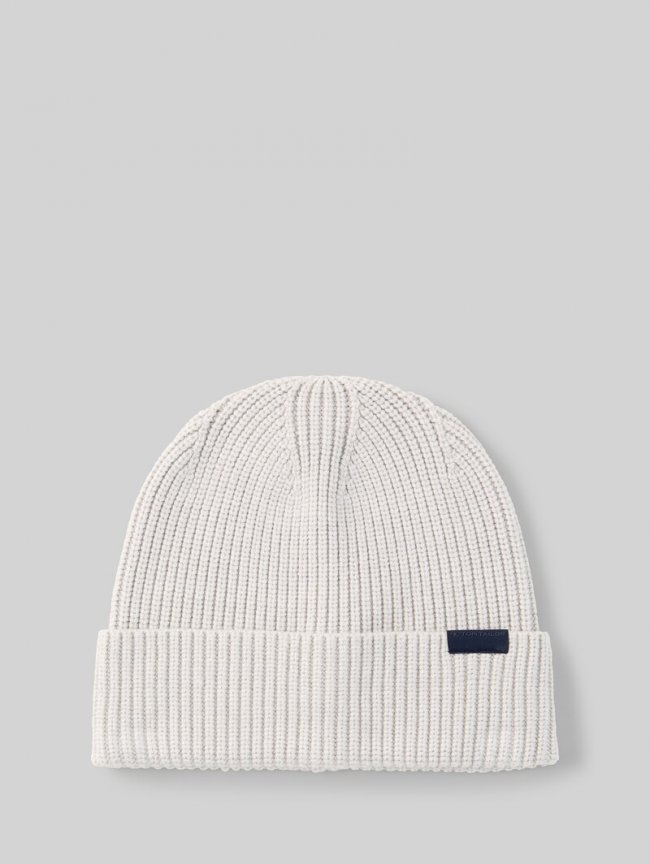 Tom Tailor Beanie Mütze mit Logo-Label - Light Soft Stone Melange Tom Tailor Beanie Mütze mit Logo-Label - Light Soft Stone Melange