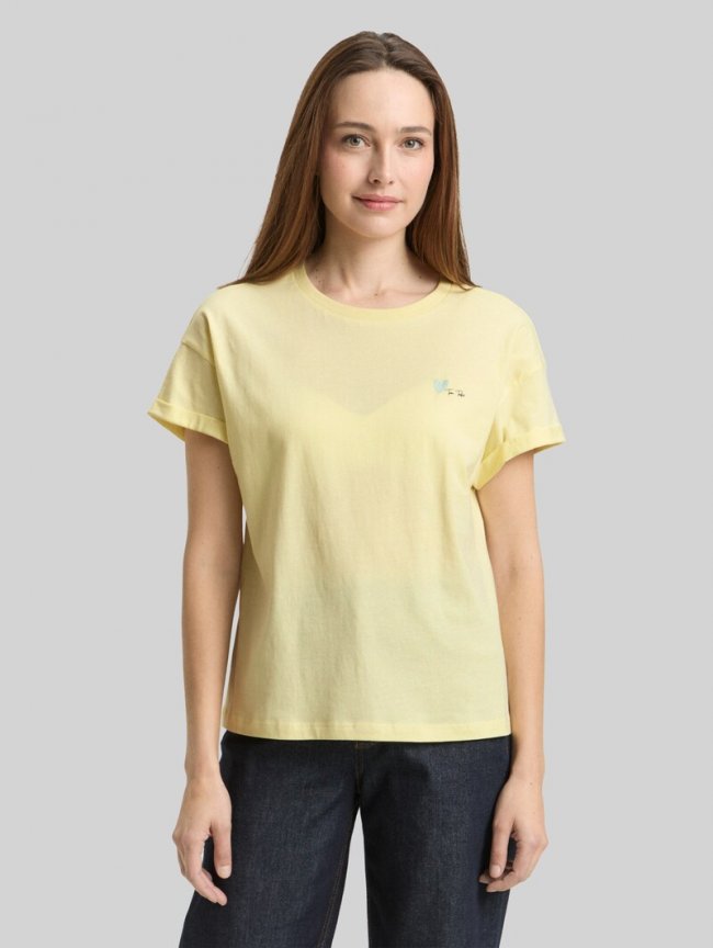 Tom Tailor T-Shirt mit Stickerei - Soft Lemon Tom Tailor T-Shirt mit Stickerei - Soft Lemon