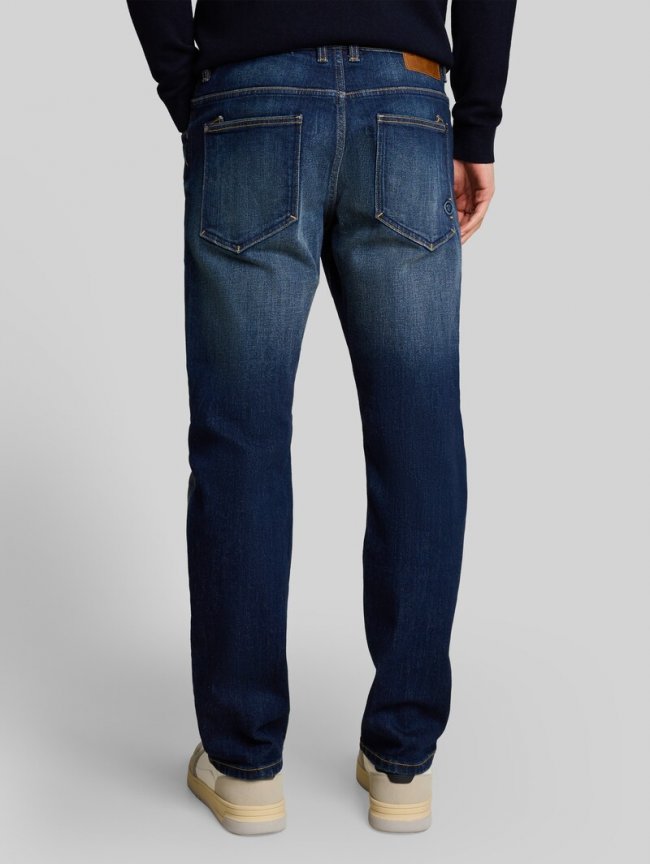 Tom Tailor TTMARVIN STRAIGHT Jeans mit Stretch - Heavy Used Dark Blue Denim Tom Tailor TTMARVIN STRAIGHT Jeans mit Stretch - Heavy Used Dark Blue Denim