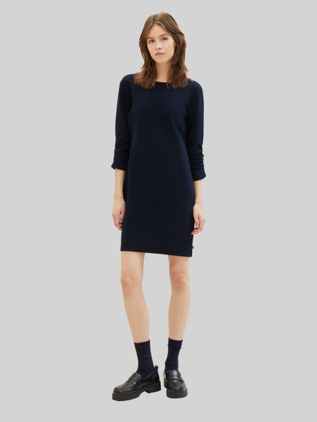 Tom Tailor Mini-Kleid mit 3/4 Arm - Sky Captain Blue Tom Tailor Mini-Kleid mit 3/4 Arm - Sky Captain Blue