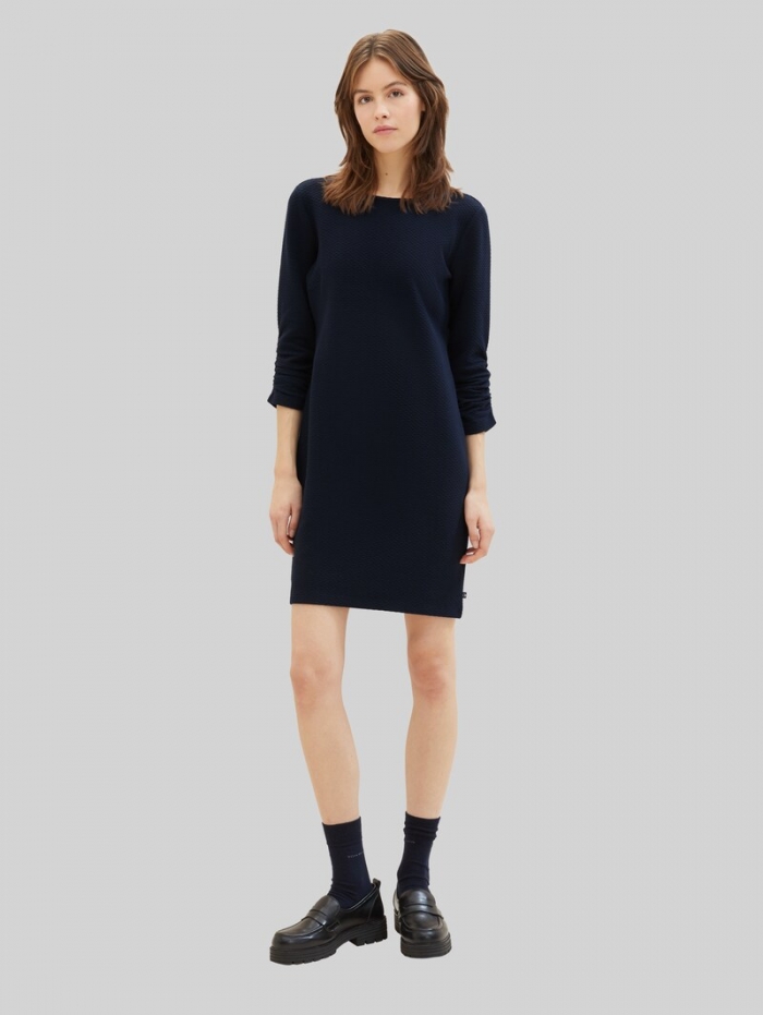 Tom Tailor Mini-Kleid mit 3/4 Arm - Sky Captain Blue Tom Tailor Mini-Kleid mit 3/4 Arm - Sky Captain Blue