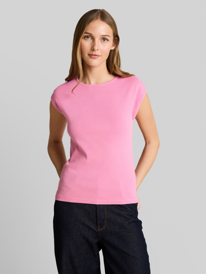 Tom Tailor Slim Fit T-Shirt mit Rippstruktur - Soft Blush Rose Tom Tailor Slim Fit T-Shirt mit Rippstruktur - Soft Blush Rose