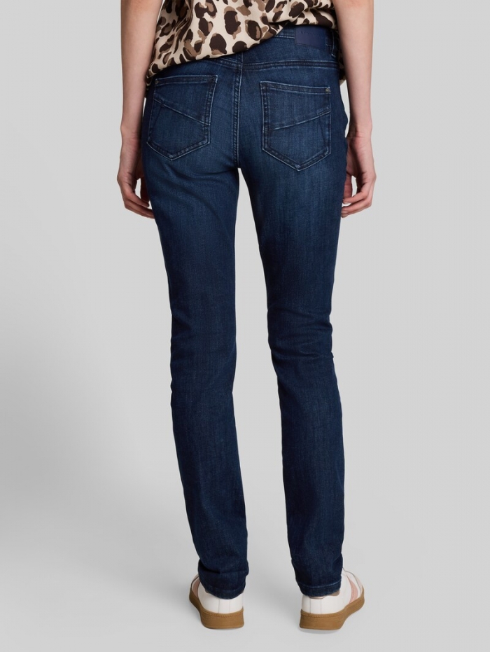 Tom Tailor TTEDDA SLIM Jeans mit Leo-Print im Umschlag - Dark Blue Denim Tom Tailor TTEDDA SLIM Jeans mit Leo-Print im Umschlag - Dark Blue Denim