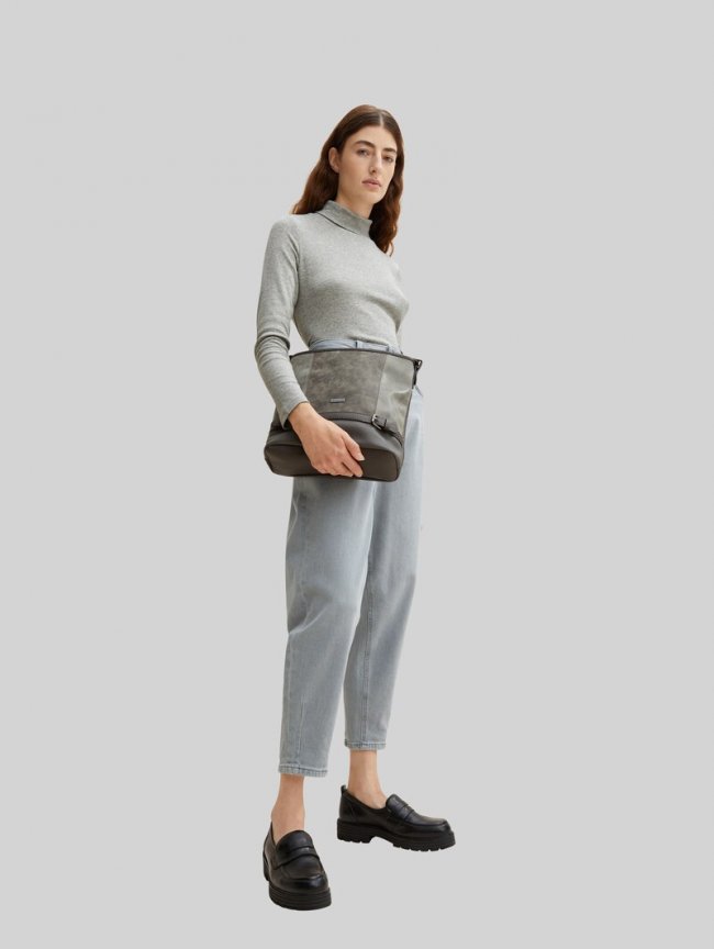 Tom Tailor TTJUNA Beuteltasche mit Gürtelelement - Grey Tom Tailor TTJUNA Beuteltasche mit Gürtelelement - Grey