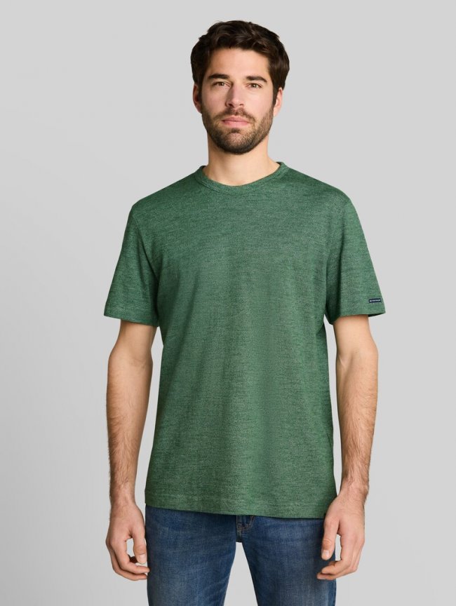 Tom Tailor T-Shirt in Melange-Optik - Green Fine Stripe Tom Tailor T-Shirt in Melange-Optik - Green Fine Stripe