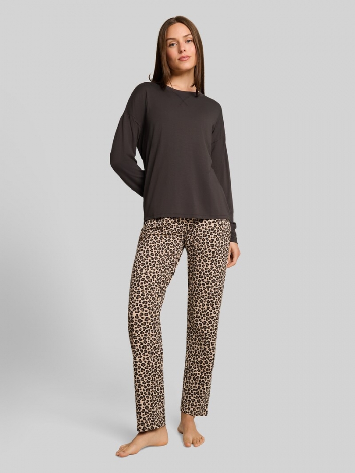 Tom Tailor Pyjama-Set mit Leopardenmuster - Grey-medium-allover Tom Tailor Pyjama-Set mit Leopardenmuster - Grey-medium-allover