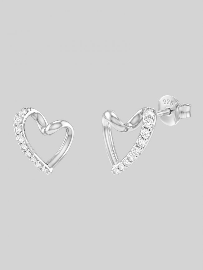 Tom Tailor Herz-Ohrstecker mit Zirkonia - Silber 925 - Silver Tom Tailor Herz-Ohrstecker mit Zirkonia - Silber 925 - Silver